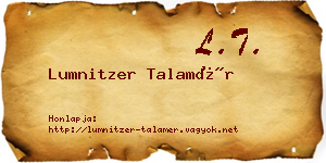 Lumnitzer Talamér névjegykártya